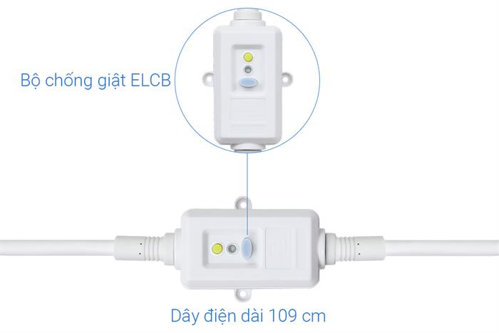 Máy nước nóng gián tiếp Rapido 15 lít 2500W HE 15L Màu Trắng - Đen