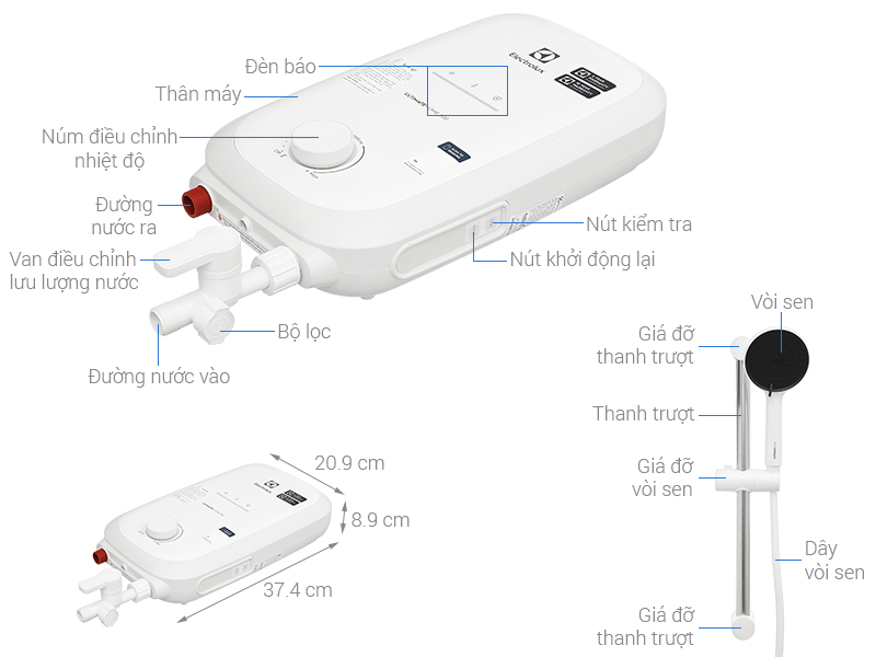 Máy nước nóng trực tiếp Electrolux 4500W EWE451QX-W4