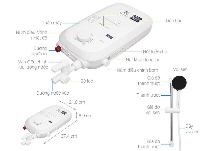 Máy nước nóng trực tiếp Electrolux 4500W EWE451QB-W4