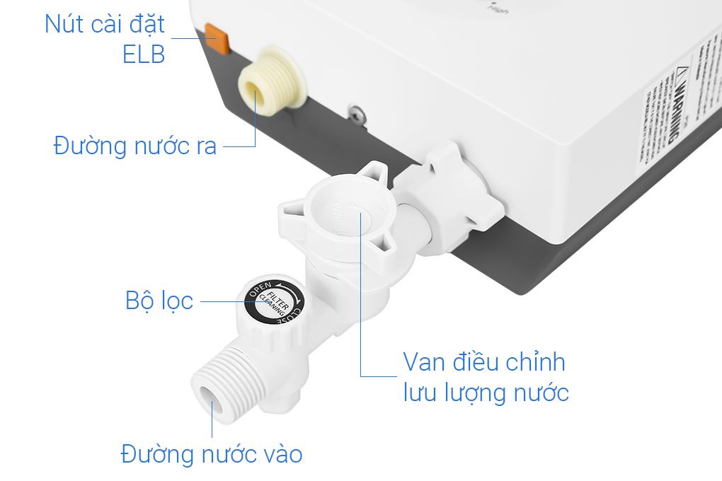 Máy nước nóng trực tiếp Panasonic 4500W DH-4VS1VW Màu Trắng