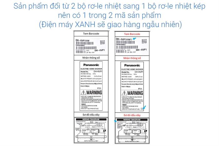 Máy nước nóng trực tiếp Panasonic 4500W DH-4VP1VW Màu Trắng