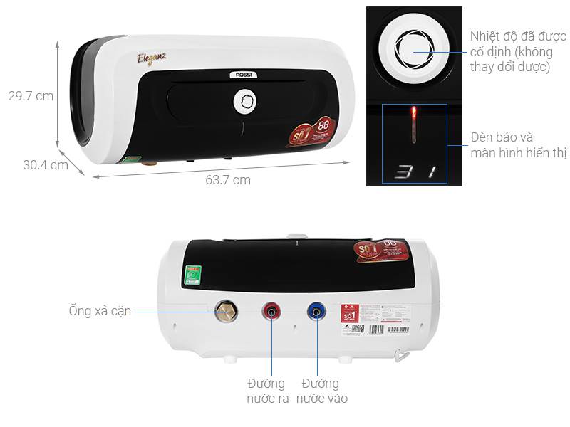 Máy nước nóng gián tiếp Rossi Eleganz 20 lít 2500W REZ20SL
