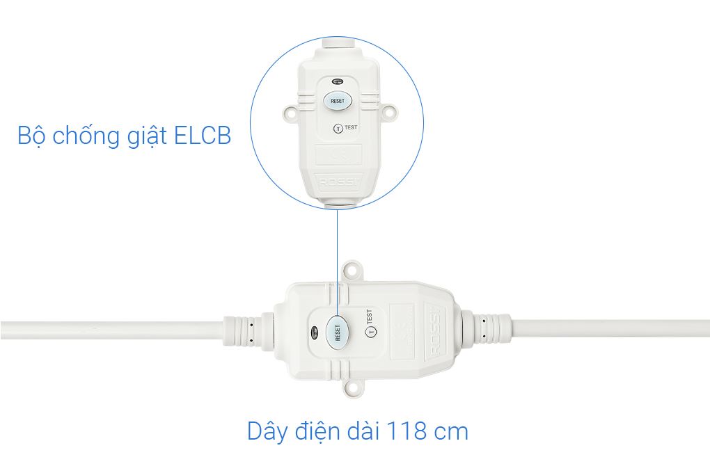Máy nước nóng gián tiếp Rossi Eleganz 20 lít 2500W REZ20SQ Màu Trắng - Đen