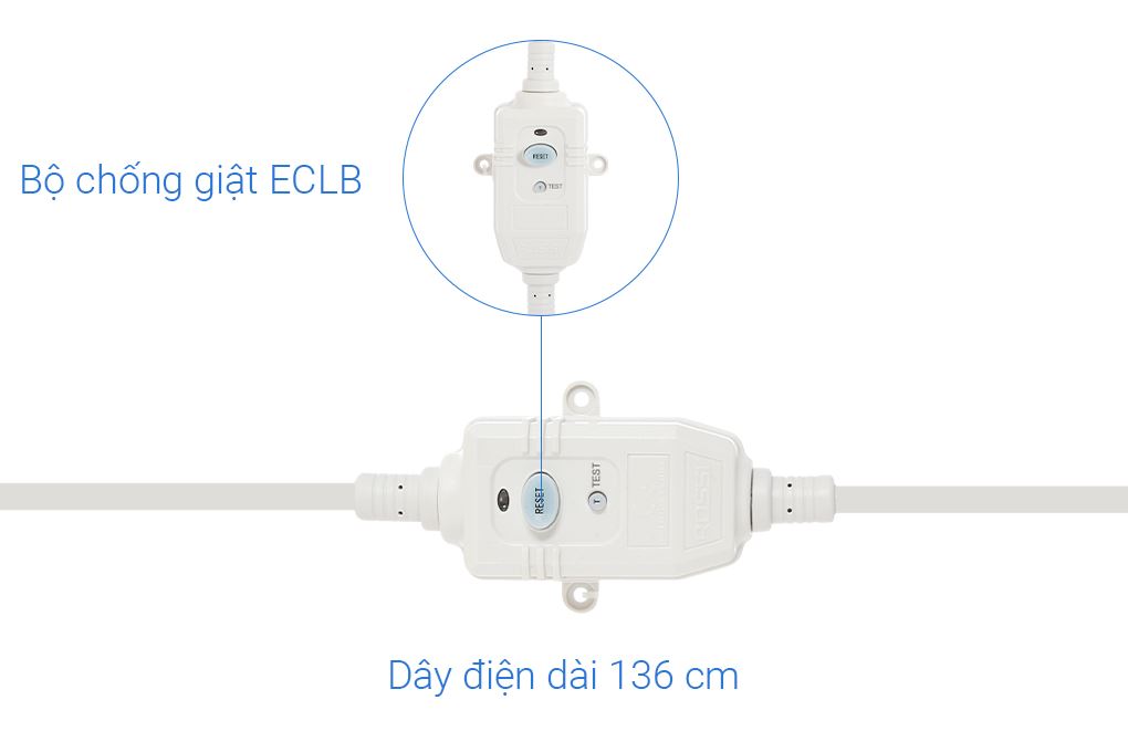 Máy nước nóng gián tiếp Rossi Eleganz-C 15 lít 2500W REC15SL Màu Trắng - Đen