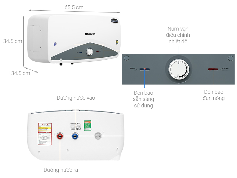 Máy nước nóng gián tiếp Sơn Hà Galaxy 30 lít 2500W S30NG