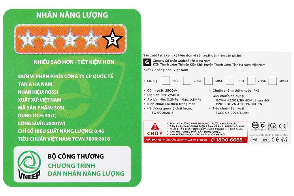 Máy nước nóng gián tiếp Rossi Eleganz 30 lít 2500W REZ30SL Màu Trắng - Đen
