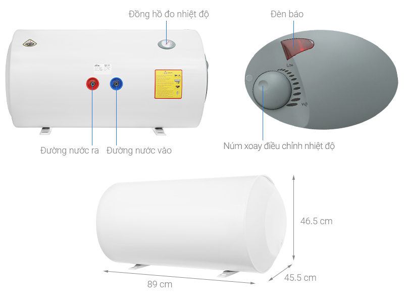Máy nước nóng gián tiếp Ferroli Aqua 100 lít 2500W SEH_ELCB