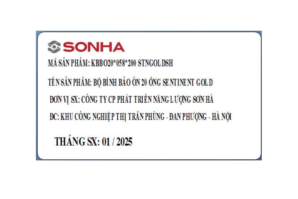 Máy nước nóng năng lượng mặt trời Sơn Hà 200 lít Sentinel Gold 58-200G Màu Bạc Inox