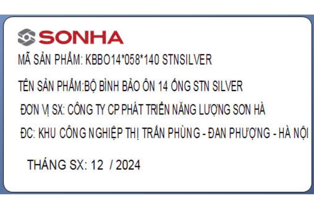 Bình nóng lạnh năng lượng mặt trời Sơn Hà 140 lít Sentinel Silver 58-140T Màu Bạc Inox