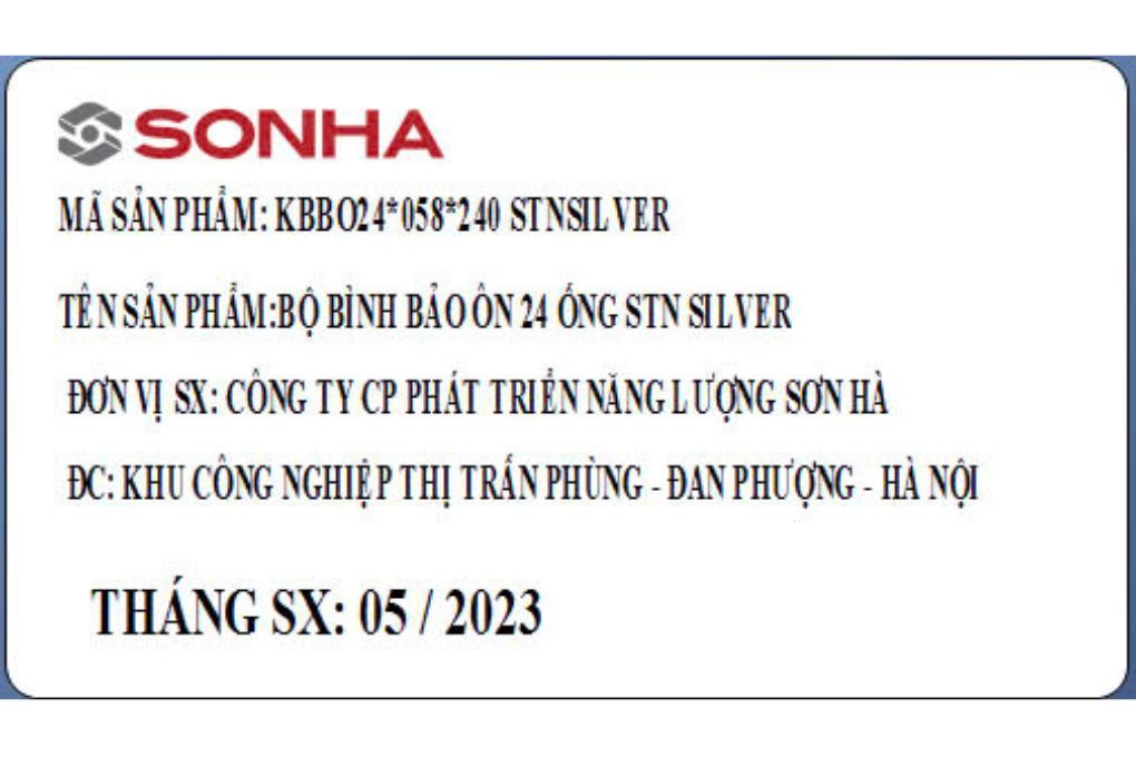 Bình nóng lạnh năng lượng mặt trời Sơn Hà 240 lít Sentinel Silver 58-240T Màu Bạc Inox