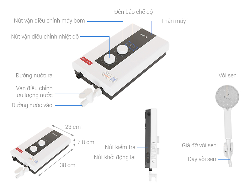 Máy nước nóng trực tiếp Aqua 4500W AEI45M-EP1W(VN)