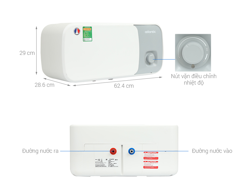 Máy nước nóng gián tiếp Atlantic 20 lít ESA PRO 823046 SWH 20H M-15