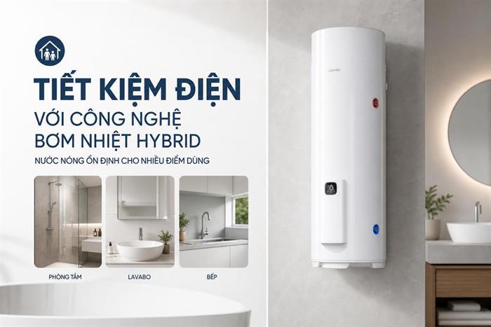 Bình nóng lạnh bơm nhiệt Atlantic 200 lít 2250W EGEO 200L Màu Trắng