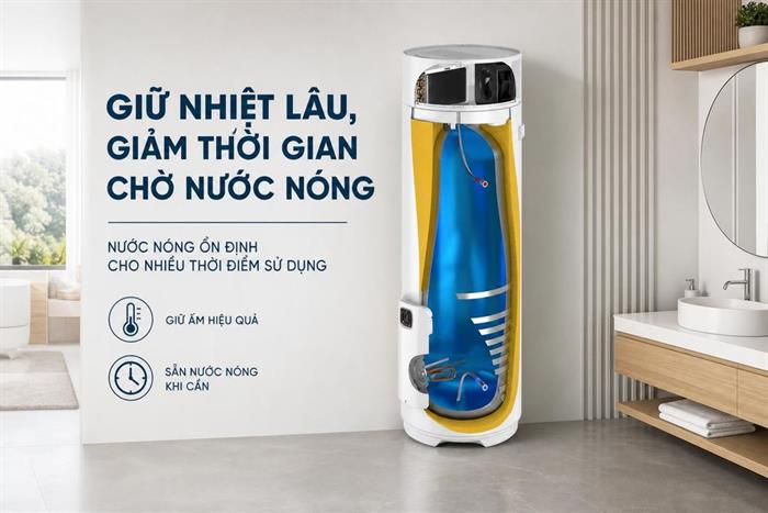Bình nóng lạnh bơm nhiệt Atlantic 200 lít 2250W EGEO 200L Màu Trắng