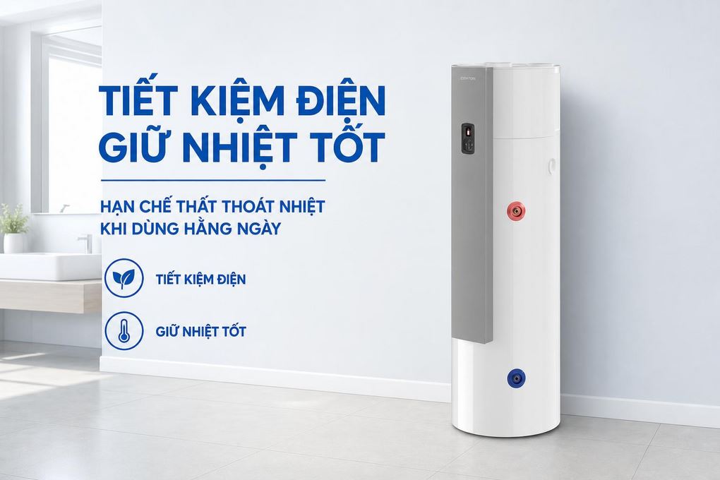 Máy nước nóng bơm nhiệt Atlantic 270 lít 1800W EXPLORER 270L Màu Trắng