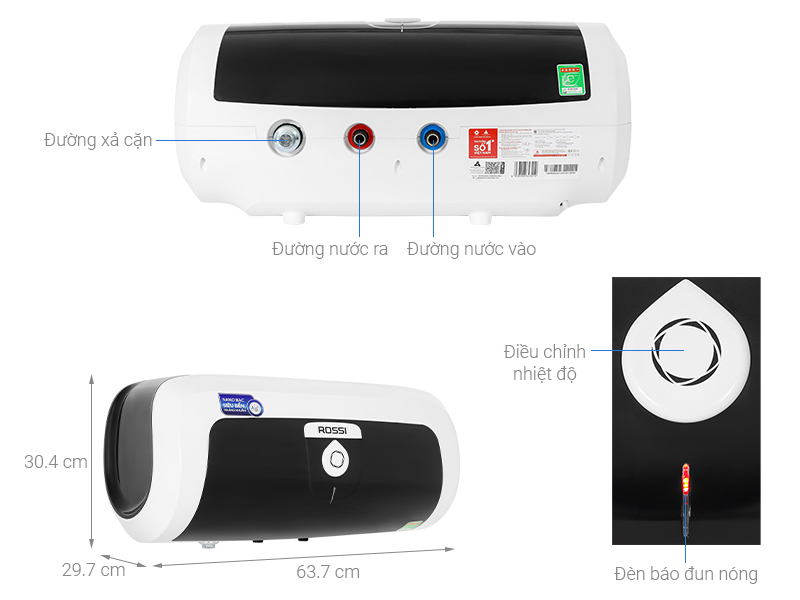 Máy nước nóng gián tiếp Rossi Nova 20 lít 2500W RNA20SL