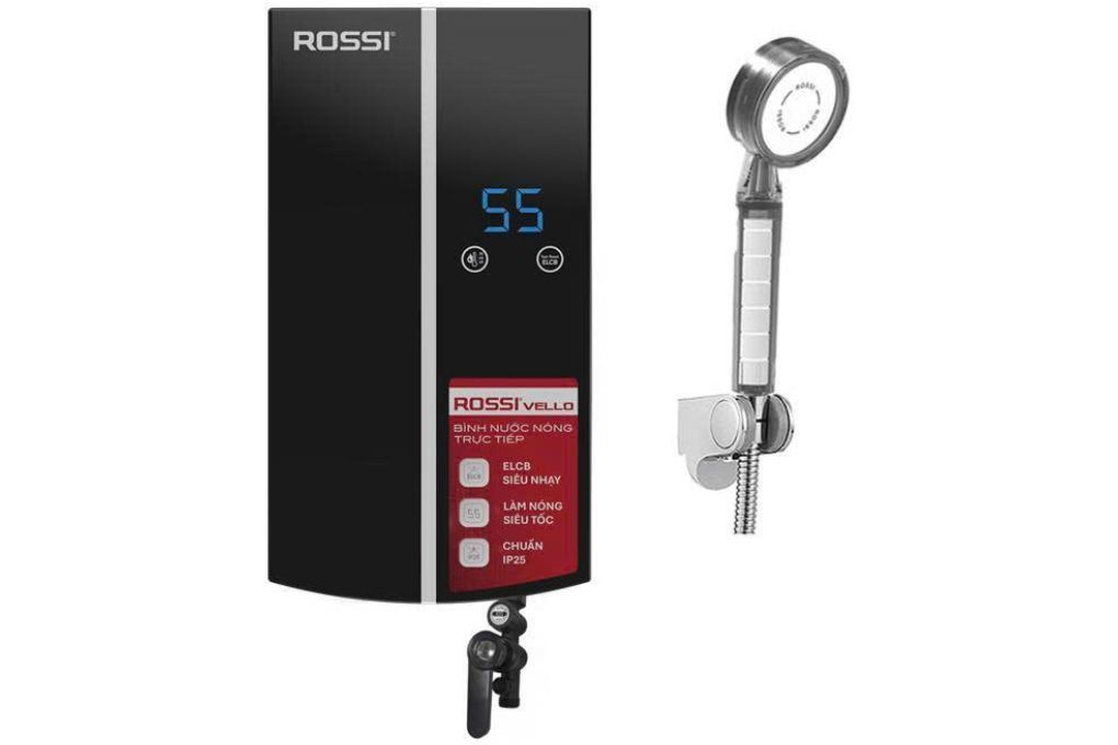 Máy nước nóng trực tiếp Rossi Vello 4500W RVO-450RE Màu Đen
