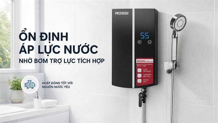 Máy nước nóng trực tiếp Rossi Vello 4500W RVO-450REP Màu Đen