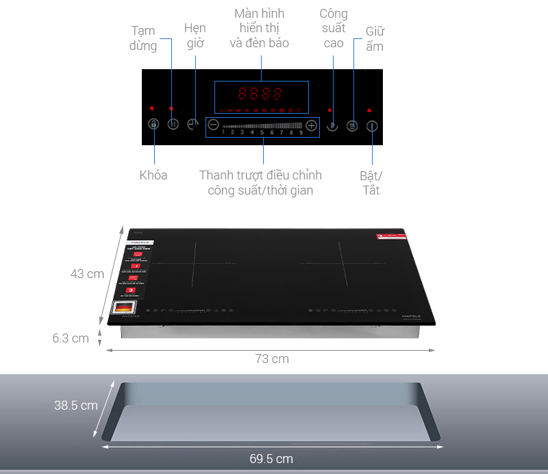 Bếp từ đôi lắp âm Hafele HC-I7325B (533.09.979)