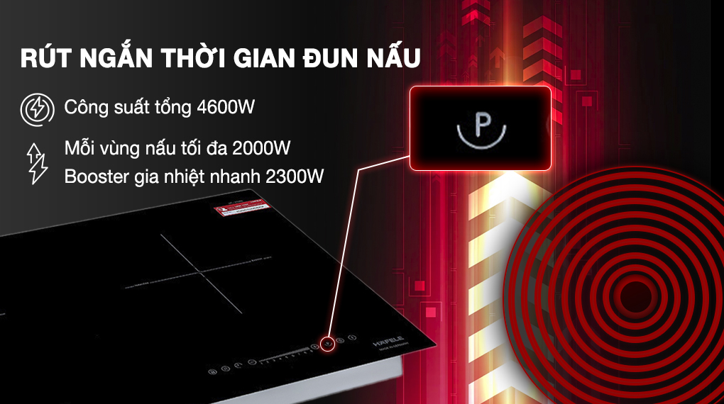 Công suất - Bếp từ đôi lắp âm Hafele HC-I7325B (533.09.979)