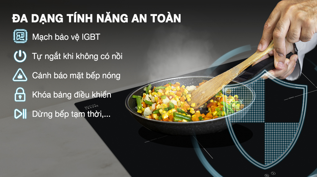 Tính năng an toàn - Bếp từ đôi lắp âm Hafele HC-I7325B (533.09.979)