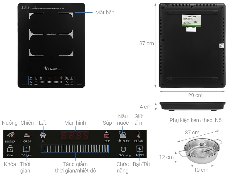 Bếp từ Pramie PRMY-1102