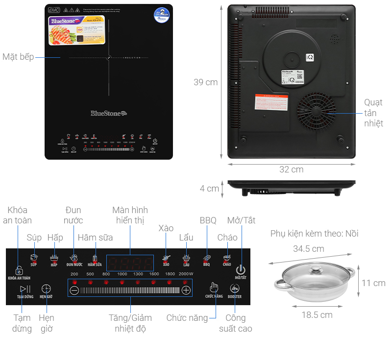 Bếp từ đơn BlueStone ICB-6731 2000W
