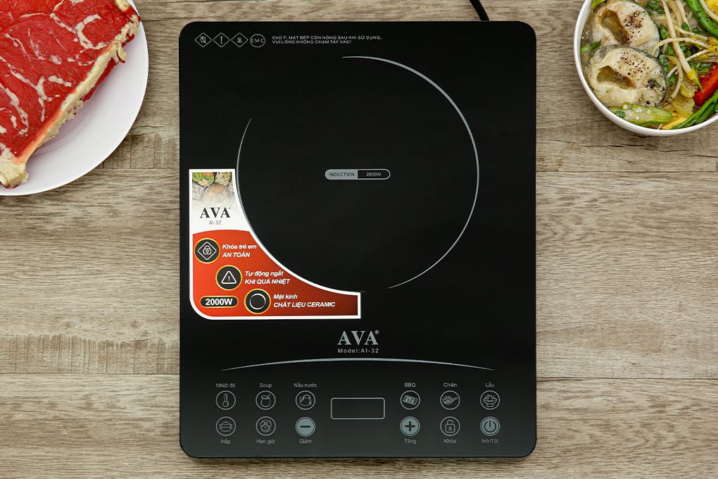 Bếp từ đơn AVA AI-32 2000W Màu Đen