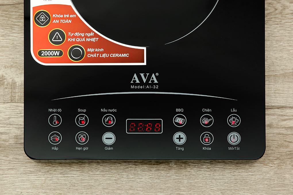 Bếp từ đơn AVA AI-32 2000W Màu Đen