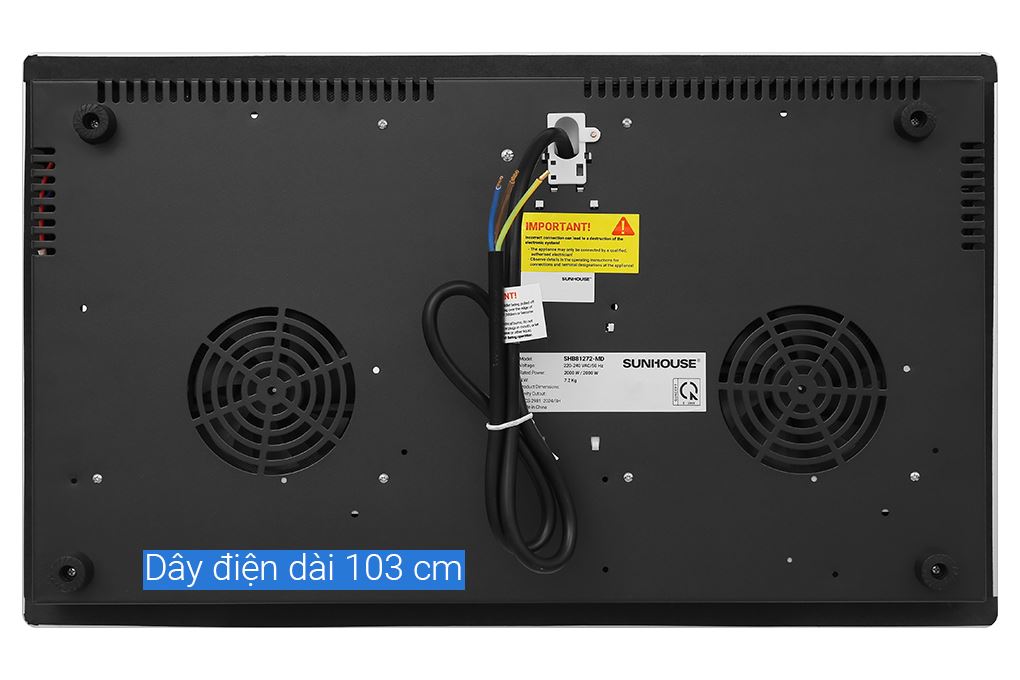 Bếp từ đôi âm Sunhouse SHB81272-MD 4000W Màu Đen