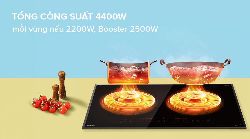 Công suất - Bếp từ đôi lắp âm Comfee CIH-44DIL Công suất - Bếp từ đôi lắp âm Comfee CIH-44DIL