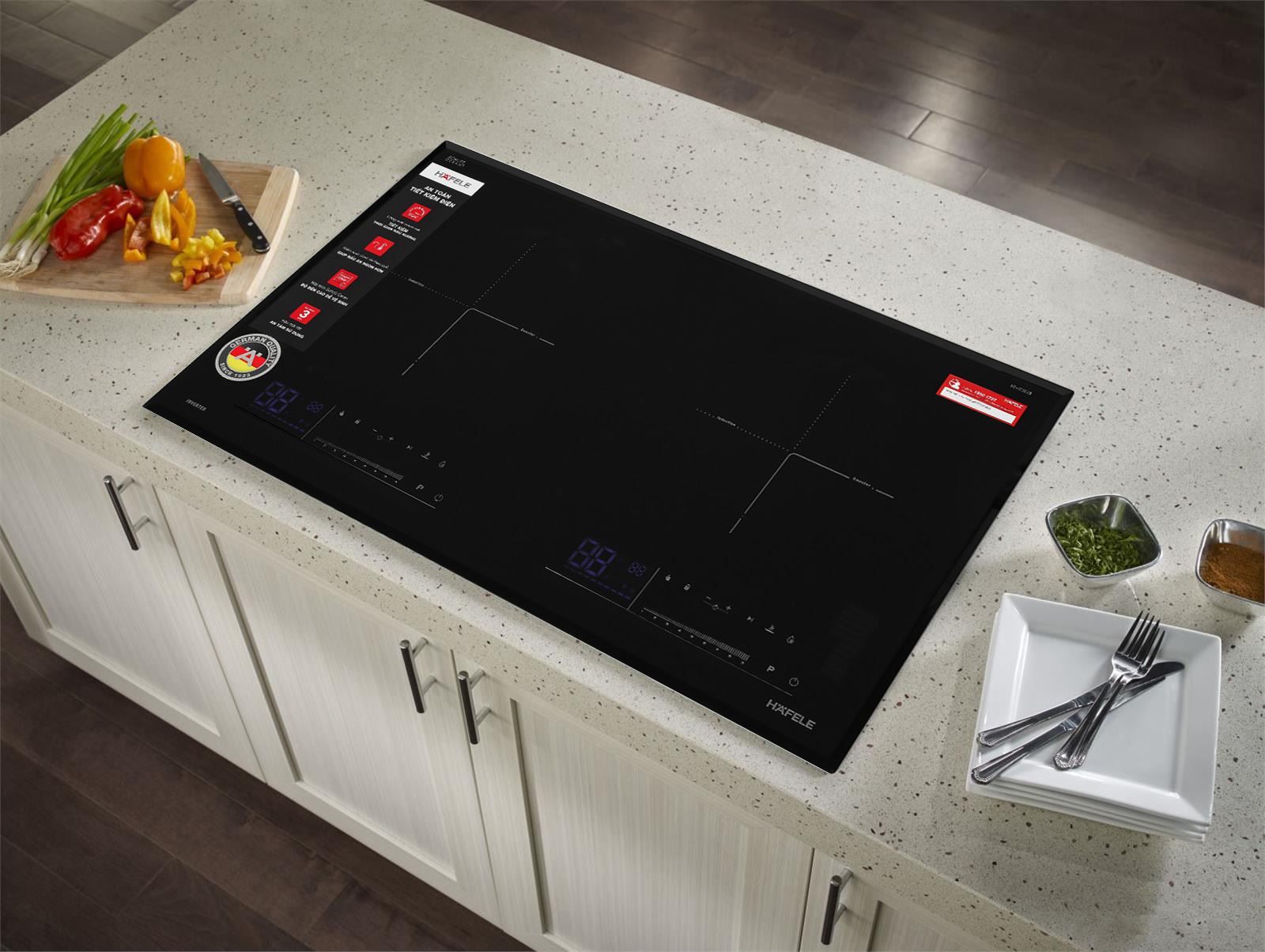 Bếp từ đôi âm Hafele HC-I7323B (536.61.886) 4400W Màu Đen - Bạc