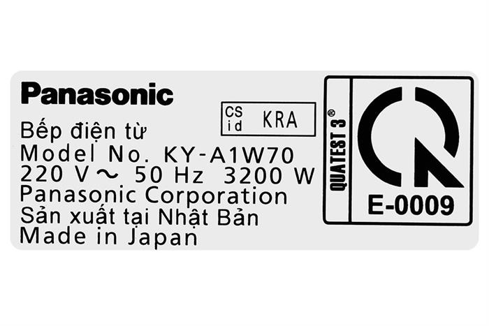 Bếp từ đôi âm Panasonic KY-A1W70KRA 3200W Màu Đen