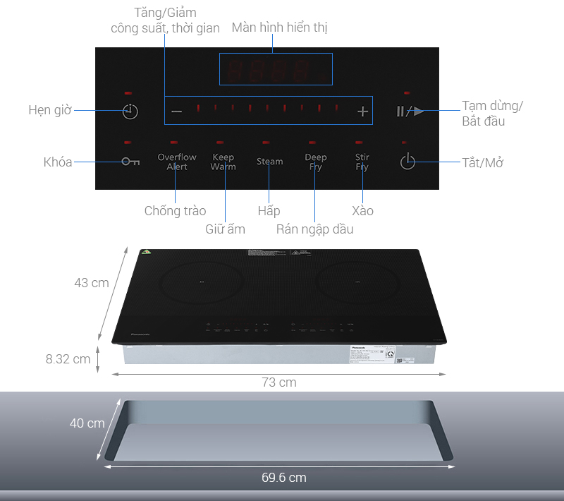 Bếp từ đôi lắp âm Panasonic KY-H1WZ70KRA