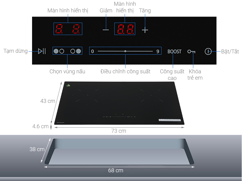 Bếp từ đôi âm Panasonic KY-R72AELYUE 3500W