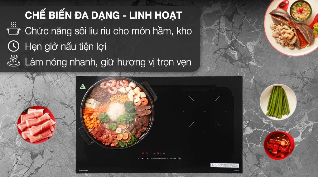 Bếp từ đôi lắp âm Panasonic KY-R72AELYUE - Tiện ích Bếp từ đôi lắp âm Panasonic KY-R72AELYUE - Tiện ích