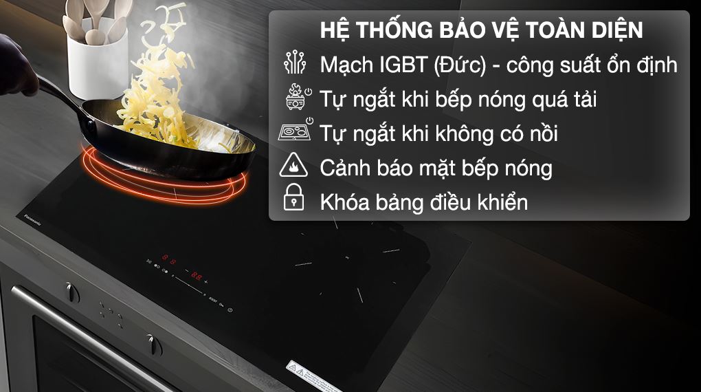 Bếp từ đôi lắp âm Panasonic KY-R72AELYUE - Tính năng an toàn Bếp từ đôi lắp âm Panasonic KY-R72AELYUE - Tính năng an toàn