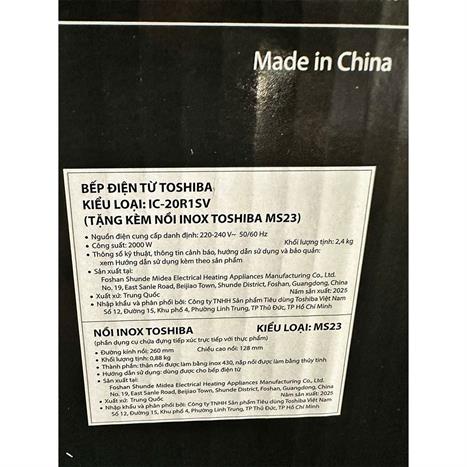 Bếp từ đơn Toshiba IC-20R1SV 2000W Màu Đen