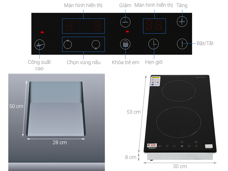 Bếp từ đôi âm KAFF KF-330DI 3700W