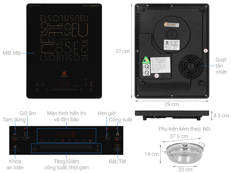 Bếp từ đơn Hawonkoo SEOUL-CEH-109-I 2100W