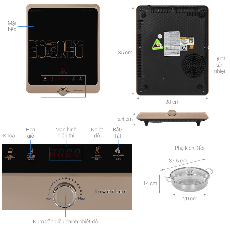 Bếp từ đơn Hawonkoo SEOUL-CEH-106-INVERTER-CF 2100W