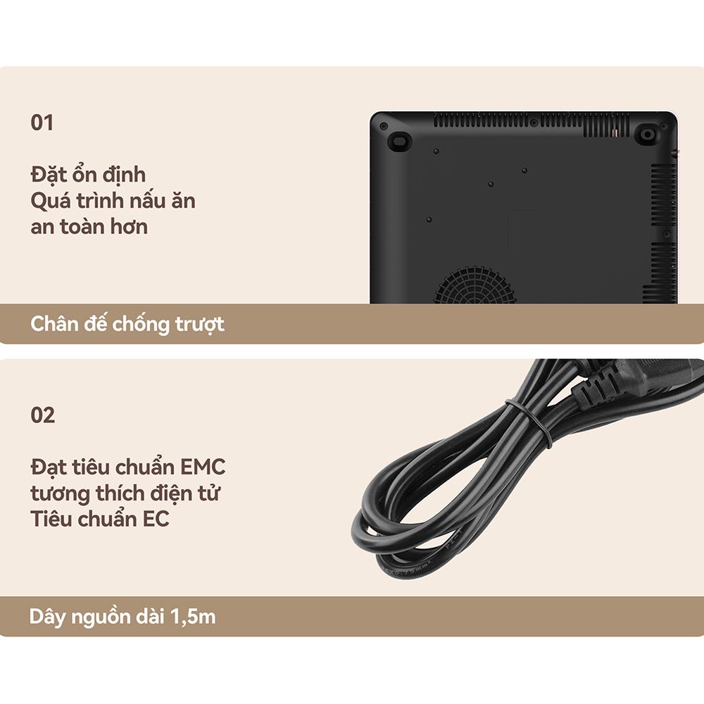 Bếp từ đơn FUJIHOME IC1207P 1900W Màu Hồng