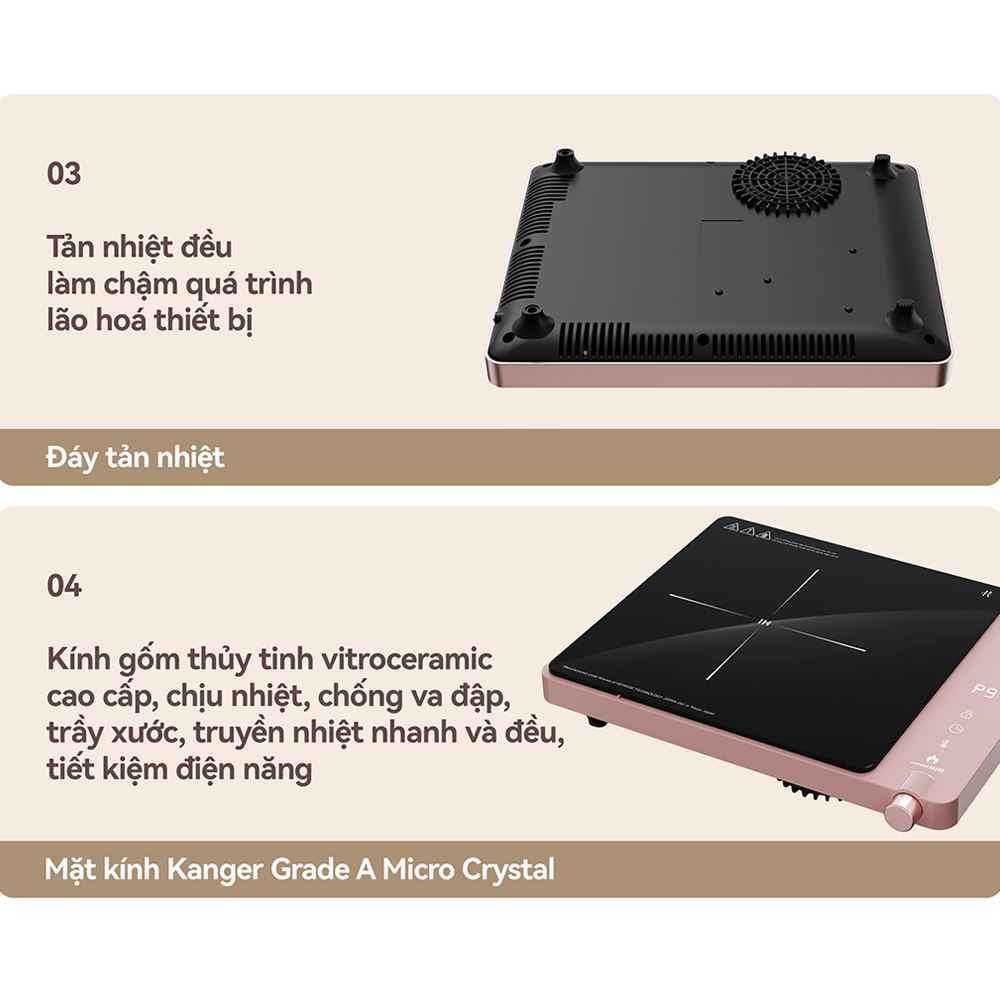 Bếp từ đơn FUJIHOME IC1207P 1900W Màu Hồng