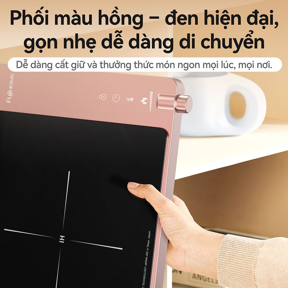 Bếp từ đơn FUJIHOME IC1207P 1900W Màu Hồng