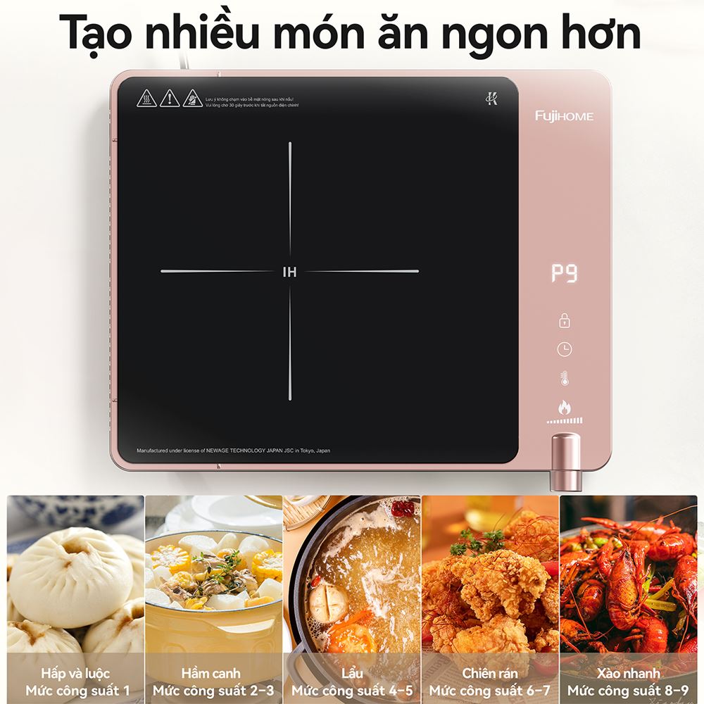 Bếp từ đơn FUJIHOME IC1207P 1900W Màu Hồng