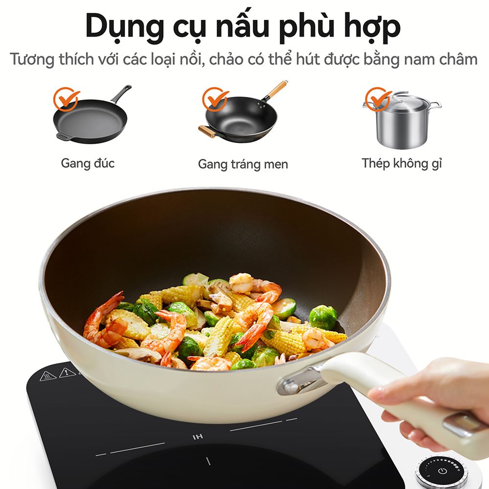 Bếp Từ Đơn FUJIHOME IC1901W 1900W Màu Trắng
