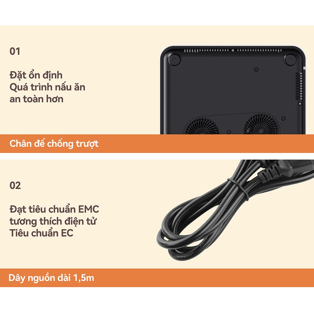 Bếp Từ Đơn FUJIHOME IC1901W 1900W Màu Trắng
