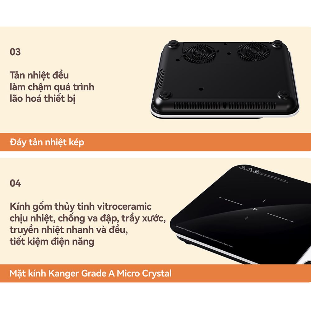 Bếp Từ Đơn FUJIHOME IC1901W 1900W Màu Trắng