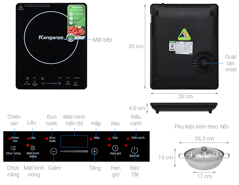 Bếp điện từ đơn Kangaroo KG20IH10N 2100W