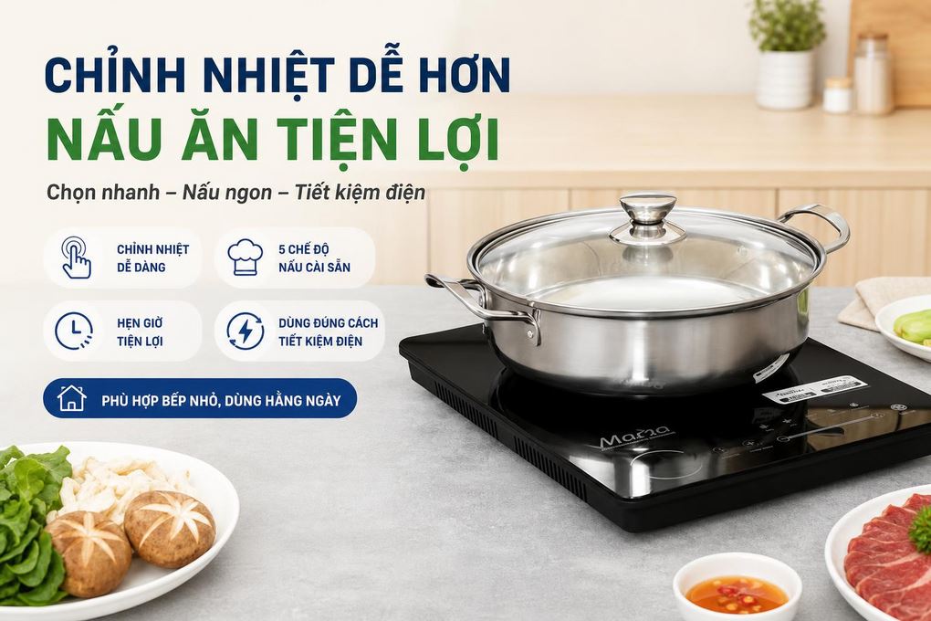 Bếp từ đơn Sunhouse Mama SHD6886 2000W Màu Đen/Trắng